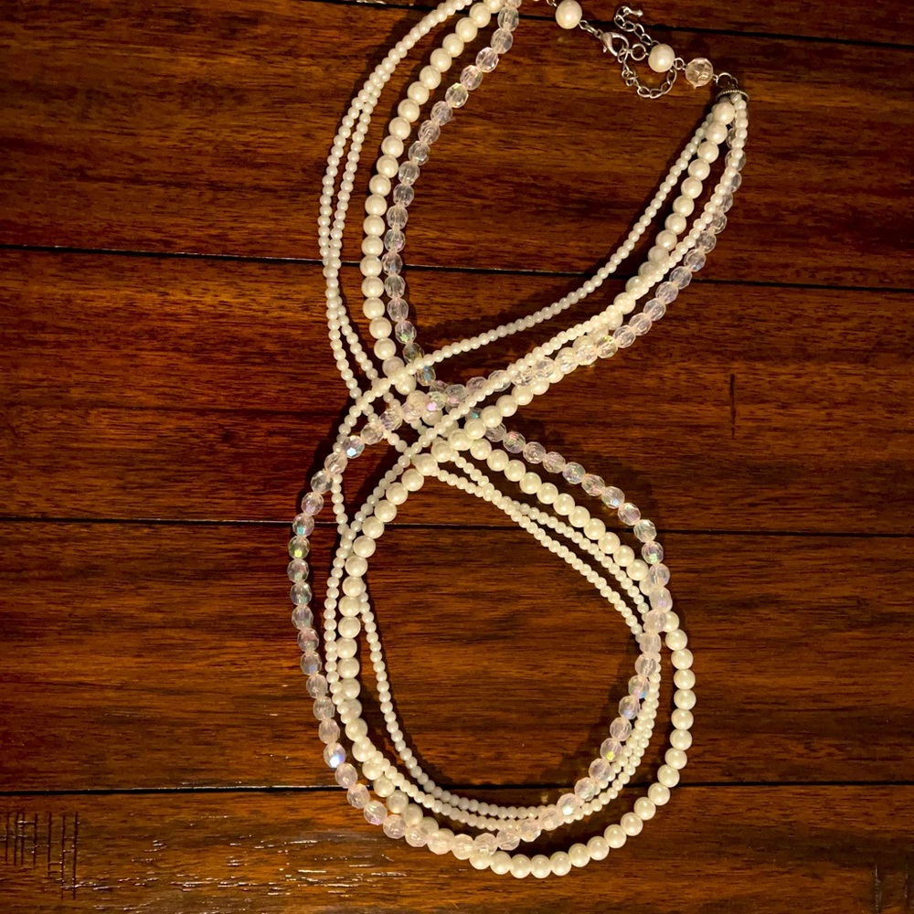 Layered Pearl Inspired Statement Necklace